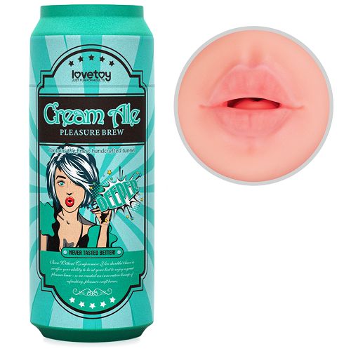 Miękkie realistyczne usta i głębokie gardło w puszce Cream Ale masturbator - 78692141