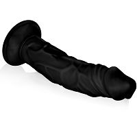 Realistyczne dildo nabrzmiały czarny żylasty penis 21 cm - 73399849 - 2