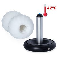 Podgrzewany masturbator dla mężczyzn z wibrującym łańcuszkiem analnym - 79577087 - 9