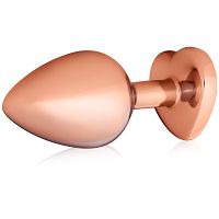 Stalowy korek analny z diamentem w kształcie serca 8,2 cm - 70868345 - 2