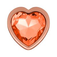 Stalowy korek analny z diamentem w kształcie serca 8,2 cm - 70868345 - 4