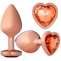 Stalowy korek analny z diamentem w kształcie serca 8,2 cm - 70868345 - 5
