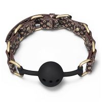 Rebellion elegancki silikonowy knebel z otworami gadżet BDSM dla par - 78891442 - 2