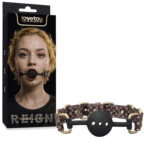 Rebellion elegancki silikonowy knebel z otworami gadżet BDSM dla par - 78891442