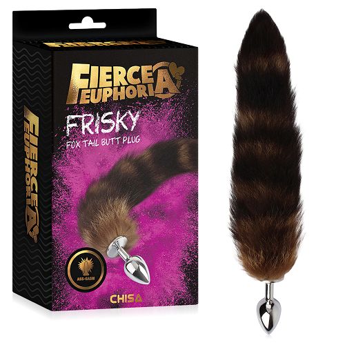 Srebrny korek analny z puszystą kitą anal plug - 75695379