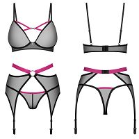 Obsessive komplet bielizny z pasem do pończoch Novenes - 76893902 - 4