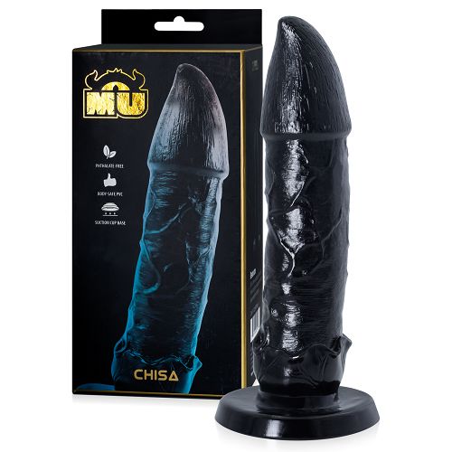 Czarne dildo fantasy detektor punktu G z przyssawką 21 cm - 76165595