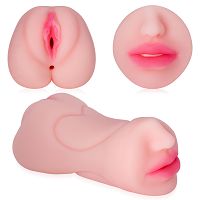 Realistyczny masturbator dla mężczyzn 3 otwory anus pochwa usta - 77538809 - 7