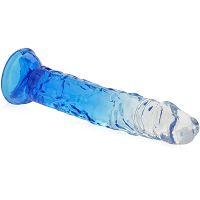 Elastyczne żelowe dildo 17 cm dwukolorowy sztuczny penis - 71876786 - 2