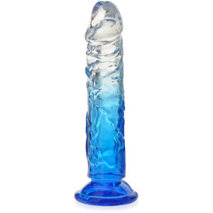 Elastyczne żelowe dildo 17 cm dwukolorowy sztuczny penis - 71876786