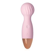 Różowy mini wand masażer 12 funkcji wodoodporny 14 cm - 73507771 - 2