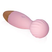 Różowy mini wand masażer 12 funkcji wodoodporny 14 cm - 73507771 - 5