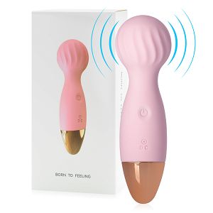 Różowy mini wand masażer 12 funkcji wodoodporny 14 cm - 73507771