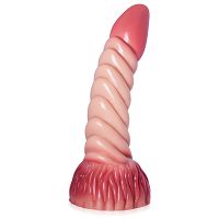 Silikonowe dildo 22 cm  monster penis fantasy penetrująca spirala - 79141428 - 3