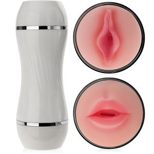 Dwustronny masturbator dla mężczyzn sztuczna pochwa i usta - 70096930