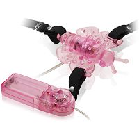 Żelowy motylek-wibrator masażer łechtaczki na gumowych pasach - 70200800 - 2