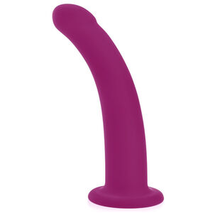 Silikonowe dildo na przyssawce cienki zakrzywiony penis do waginy i anusa - 71540762