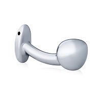 Stalowy wygięty korek analny 2,6 cm średnicy - 79391966 - 2