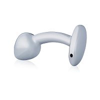 Stalowy wygięty korek analny 2,6 cm średnicy - 79391966 - 3