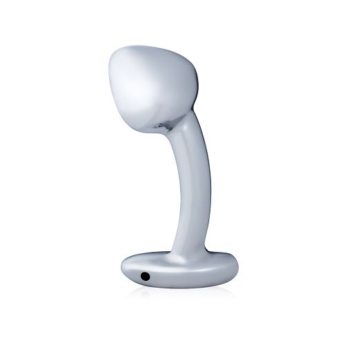 Stalowy wygięty korek analny 2,6 cm średnicy - 79391966