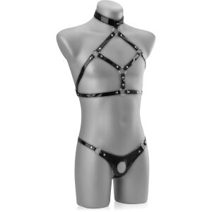 MĘSKI KOMPLET, STRÓJ BDSM Z OTWOREM NA PENISA - 76533099