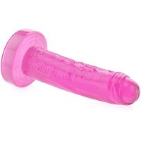 Żelowe dildo na przyssawce prosty penis do pieszczot pochwy i anusa - 79864369 - 2