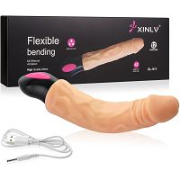 Realistyczny wibrator z kręgosłupem i funkcją grzania do 42stc - cyberskóra - 78238689 - 2