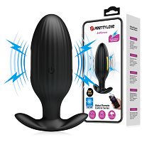 Wibrujący korek analny z elektrostymulacją 13 opcji wibracji + aplikacja - 75410860 - 7