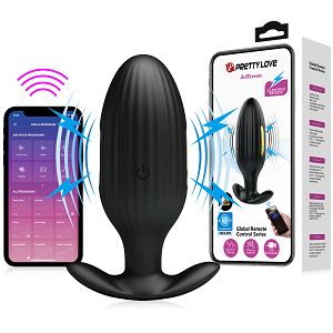 Wibrujący korek analny z elektrostymulacją 13 opcji wibracji + aplikacja - 75410860