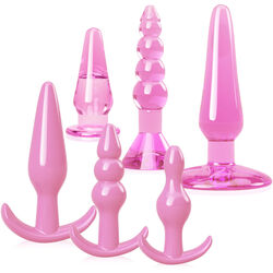 Zestaw korków analnych 6szt. Korki do odbytu anal plug z uchwytem - 73134614