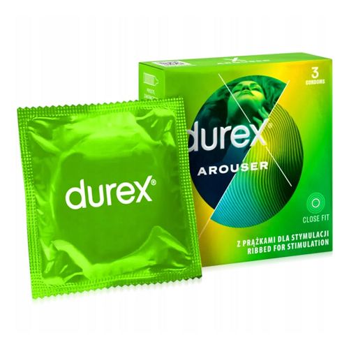 Durex Arouser prążkowane prezerwatywy dla niezapomnianych doznań 3 szt - 72822306