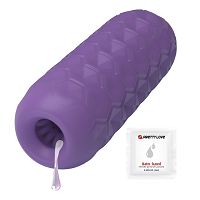 Fioletowy żelowy masturbator męski z masującymi kuleczkami - 71968524 - 4