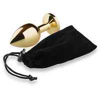 Korek analny ze stali nierdzewnej z kryształem złoty wdk 8856 - 4