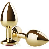 Korek analny ze stali nierdzewnej z kryształem złoty wdk 8856 - 5