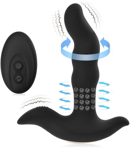 Rotacyjny masażer prostaty i krocza wibrator analny sterowany pilotem - 79823603