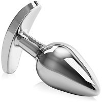 Korek analny ze stali nierdzewnej plug z rączką i kryształem - 87654436 - 3