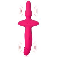 Dwustronny silikonowy wibrator penis anal plug 100 funkcji - 73656211 - 5