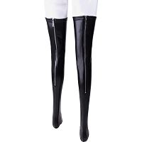 Kryjące grube pończochy erotyczne z efektem wet skin zapinane na zamek r. L - 79060575 - 2