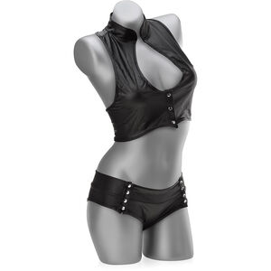 EROTYCZNY KOMPLET BIELIZNY TOP I SZORTY Z EFEKTEM WET SKIN - 73313933