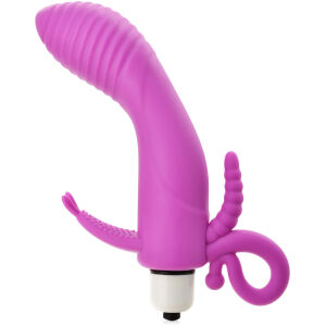 Wibrator g-spot z wypustką do łechtaczki i anusa sex masażer - 75984869