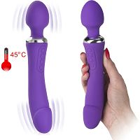 Dwustronny wibrator podgrzewany 45stc gorący masturbator – 75653249 - 4