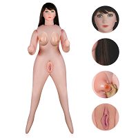 Realistyczna sex lalka brunetka 152 cm silikonowy biust + 3 otwory - 77807177 - 3