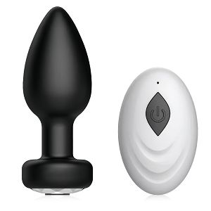 Czarny wibrujący korek analny 10 wibracji + pilot - 73077965