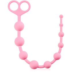 Różowe kulki na sznurku do waginy i anusa 34 cm 10 kulek - 70664255