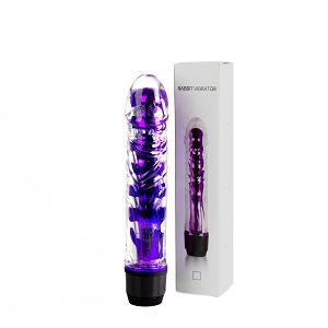 Żelowy wibrator z wypustkami z płynną regulacją wibracji 18 cm - 73106772