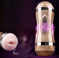 Masturbator dla mężczyzn pochwowo-oralny w tubie 35 sex funkcji - 74305160 - 3