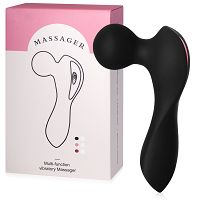 Czarny mini masażer dla kobiet wand 10 opcji wibracji - 77885483 - 7