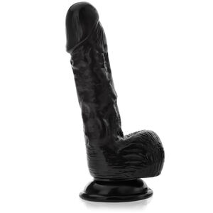 Dildo realistyczne sztuczny penis z jądrami 18 cm czarny - 77060603