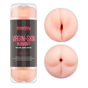 Dwustronna realistyczna sztuczna pochwa w tubie anus + wagina - 75301498