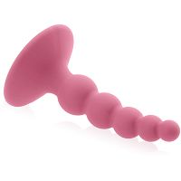 Zagięty silikonowy kulkowy korek, plug analny z przyssawką - 56931847 - 2